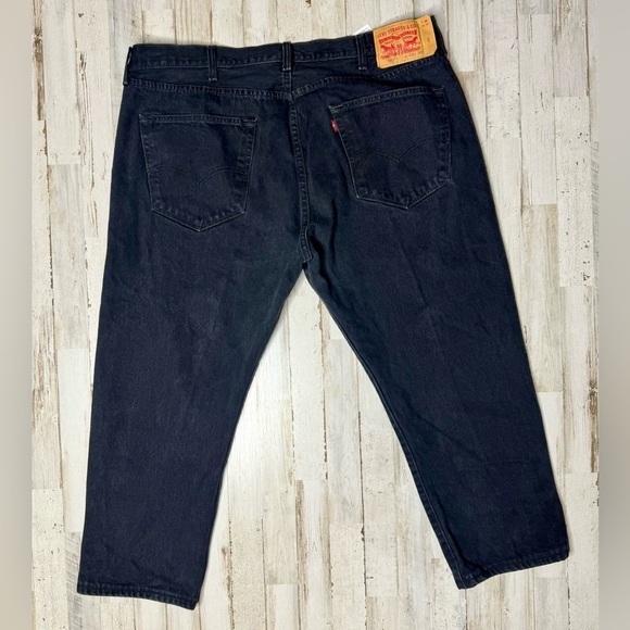 Levis 501 Straight Jeans Women's Size 42x32 Button Fly Stretch Denim Black - Picture 8 of 10